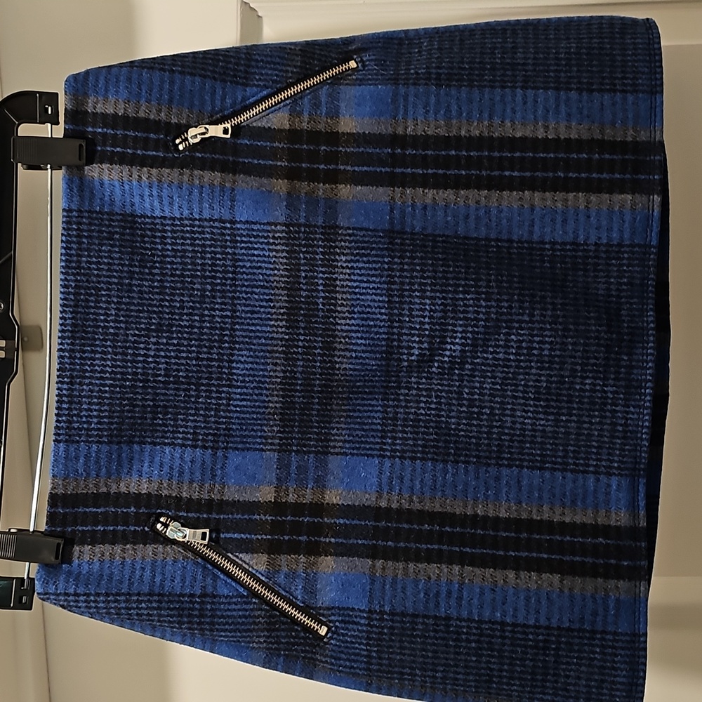 GAP Wool Plaid Pencil Skirt in Blue and Black